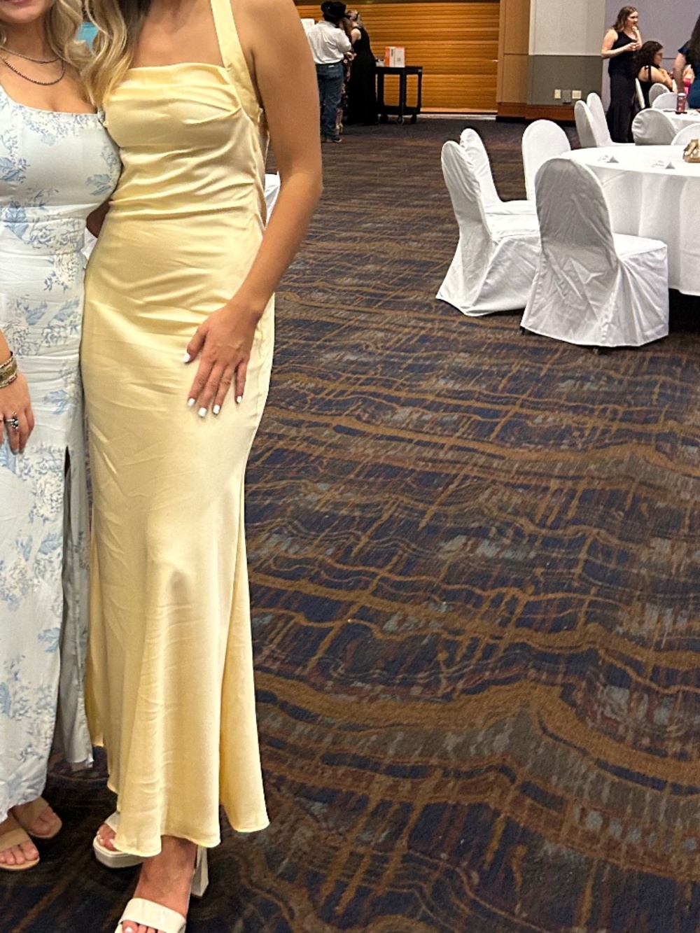 Butter Yellow Satin Maxi Dress 💛